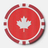 Knit Style Maple Leaf Knitting Motif Poker Chips (Voorkant)