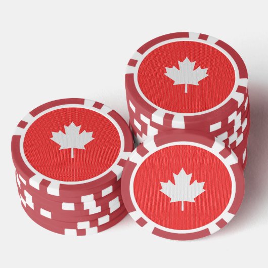 Knit Style Maple Leaf Knitting Motif Poker Chips (Opstapeling)