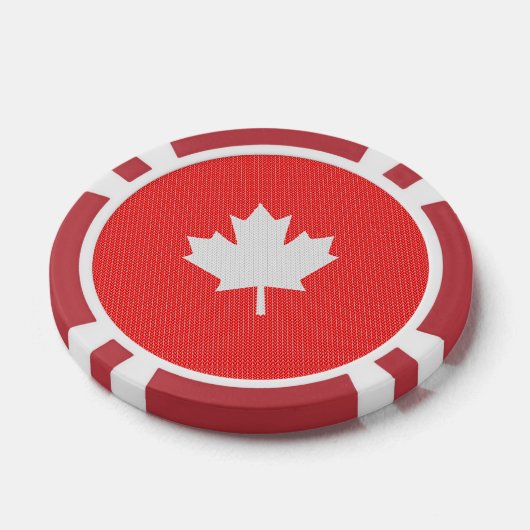 Knit Style Maple Leaf Knitting Motif Poker Chips (Enkel)
