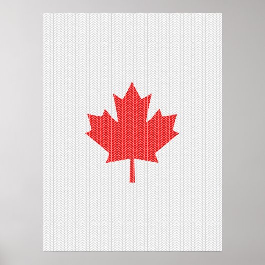 Knit Style Maple Leaf Knitting Motif Poster (Voorkant)