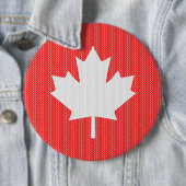 Knit Style Maple Leaf Knitting Motif Ronde Button 6,0 Cm (In situ)