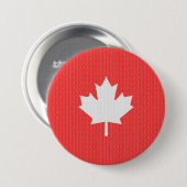 Knit Style Maple Leaf Knitting Motif Ronde Button 7,6 Cm (Voorkant /achterkant)