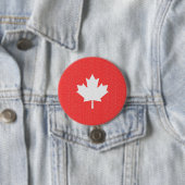 Knit Style Maple Leaf Knitting Motif Ronde Button 7,6 Cm (In situ)