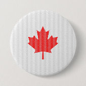 Knit Style Maple Leaf Knitting Motif Ronde Button 7,6 Cm (Voorkant)