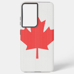 Knit Style Maple Leaf Knitting Motif Samsung Galaxy Hoesje