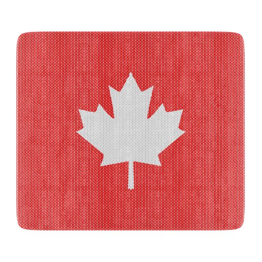 Knit Style Maple Leaf Knitting Motif Snijplank (Voorkant)