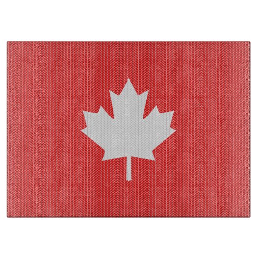 Knit Style Maple Leaf Knitting Motif Snijplank (Voorkant)