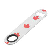 Knit Style Maple Leaf Knitting Motif Speed Flessenopener (Voorkant Gekanteld)