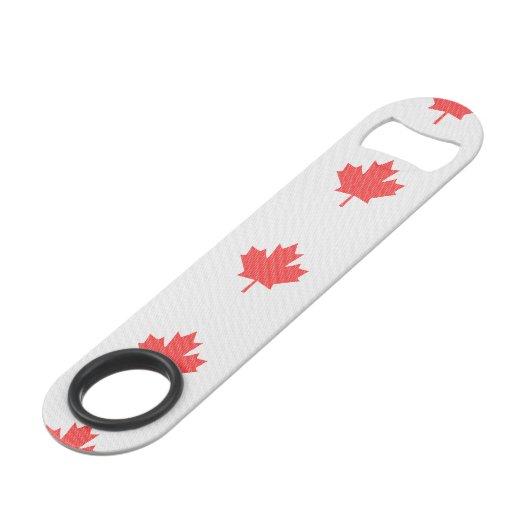 Knit Style Maple Leaf Knitting Motif Speed Flessenopener (Achterkant Gekanteld)