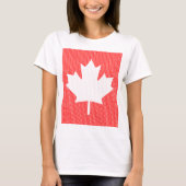 Knit Style Maple Leaf Knitting Motif T-shirt (Voorkant)