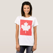 Knit Style Maple Leaf Knitting Motif T-shirt (Voorkant volledig)