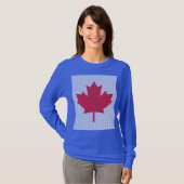 Knit Style Maple Leaf Knitting Motif T-shirt (Voorkant volledig)