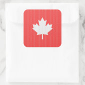 Knit Style Maple Leaf Knitting Motif Vierkante Sticker (Tas)
