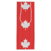 Knit Style Maple Leaf Knitting Motif Wijn Cadeautas (Voorkant)