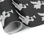 Knit Trumpet Angel Christelijk Kerstmis Cadeaupapier (Rol Hoek)