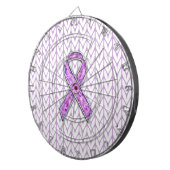 Knit voor kristalvormig roze lint dartbord (Voorkant Rechts)