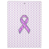 Knit voor kristalvormig roze lint klembord (Achterkant)