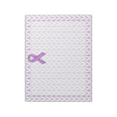 Knit voor kristalvormig roze lint notitieblok (Linkerzijde)