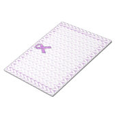 Knit voor kristalvormig roze lint notitieblok (Schuin)