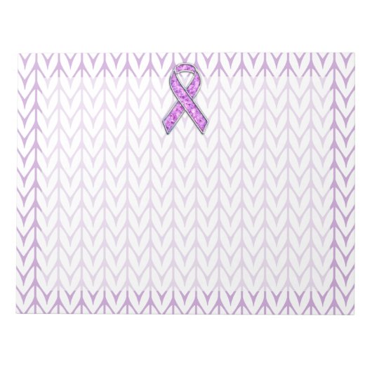 Knit voor kristalvormig roze lint notitieblok (Voorkant)