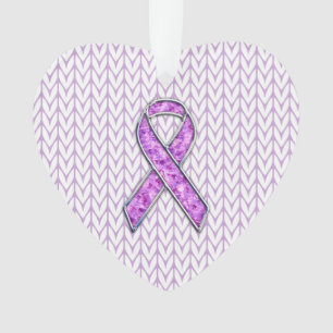 Knit voor kristalvormig roze lint ornament