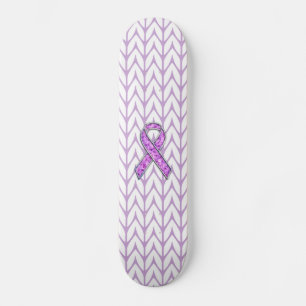 Knit voor kristalvormig roze lint persoonlijk skateboard