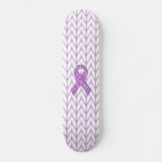 Knit voor kristalvormig roze lint persoonlijk skateboard (Voorkant)