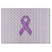 Knit voor kristalvormig roze lint snijplank (Voorkant)