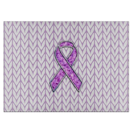 Knit voor kristalvormig roze lint snijplank (Voorkant)