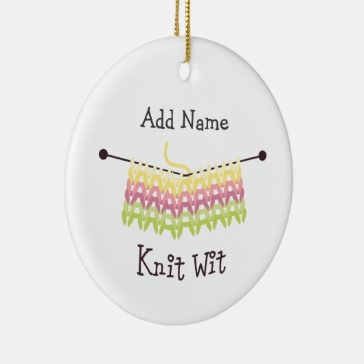 Knit Wit. Keramisch Ornament (Rechts)