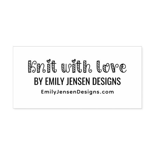 Knit with Love #1 Bedrijfsnaam Website URL Zelfinktende Stempel (Design)