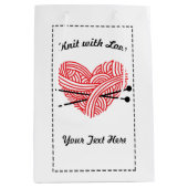 "Knit with Love" Yarn Heart Medium Cadeauzakje (Voorkant)