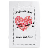 "Knit with Love" Yarn Heart Medium Cadeauzakje (Achterkant)