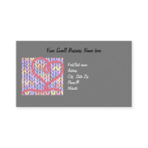Knit Yarn Heart Thank You Small Business Card