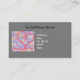 Knit Yarn Heart Thank You Small Business Card Visitekaartje