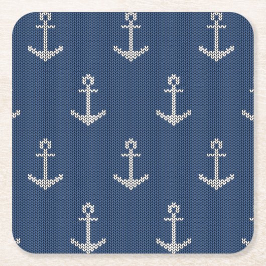 Knit Zee Anchor Kartonnen Onderzetters (Voorkant)
