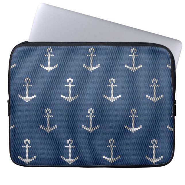 Knit Zee Anchor Laptop Sleeve (Voorkant)