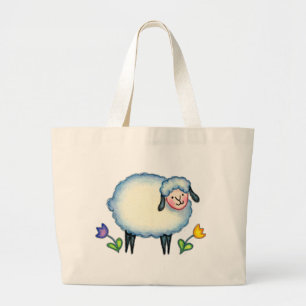 KNITING SHEEP BAG DOOR SHARON SHARPE GROTE TOTE BAG