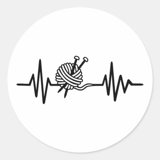 Knitingfrequentie Ronde Sticker (Voorkant)