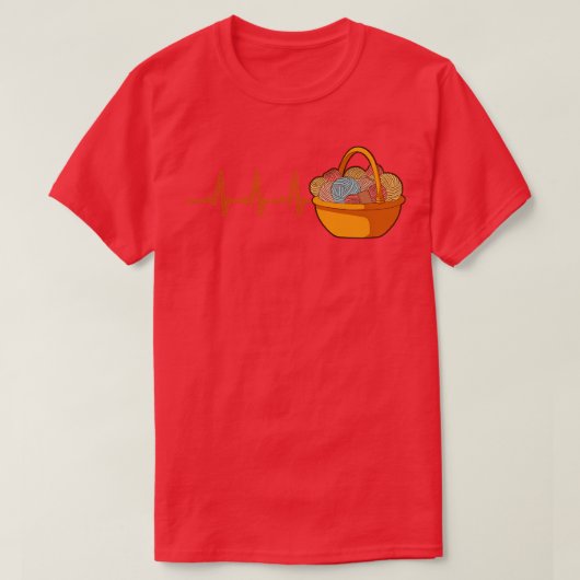 Knitingmandje met wol t-shirt (Design voorkant)