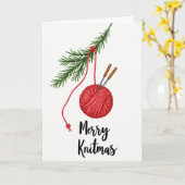 Knitmas Christmas Knitting Card Kaart (Gele Bloem)