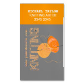 Knits Knitting Needles and Yarn Craft Artist Visitekaartje Magneet (Voorkant Verticaal)
