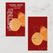 Knits Knitting Needles Crafts Yarn Balls Visitekaartje (Voorkant / Achterkant)