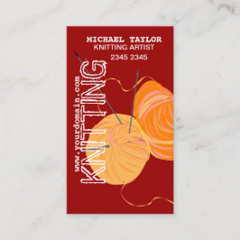 Knits Knitting Needles Crafts Yarn Balls Visitekaartje