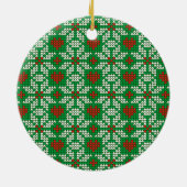 Knitted Christmas pattern Keramisch Ornament (Achterkant)