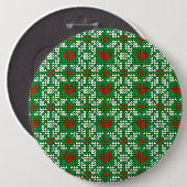Knitted Christmas pattern Ronde Button 6,0 Cm (Voorkant /achterkant)