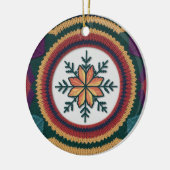 Knitted Fall Leaf Snowflake Pattern Christmas  Keramisch Ornament (Links)