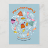 Knitted Hats and Mittens Winter Set Feestdagenkaart (Voorkant)