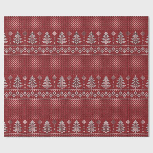 Knitted Holiday Cozy Pattern Cadeaupapier (Vlak)