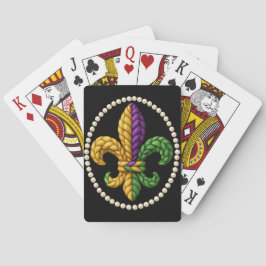 KNITTED LOOK MARDI GRAS FLEUR DE LIS POKERKAARTEN